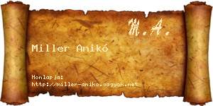 Miller Anikó névjegykártya